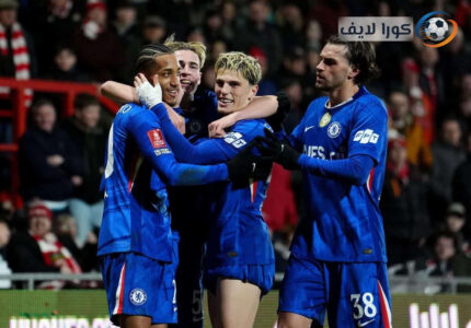 لاعبو تشيلسي يحتفلون بهدف ضد ريكسهام في كأس الاتحاد الإنجليزي